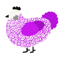 (unnamed), a white and amethyst chicken with a double-lace pattern