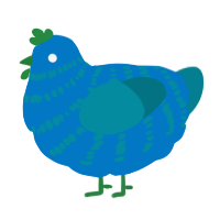 A sapphire and sea chicken with a bar pattern