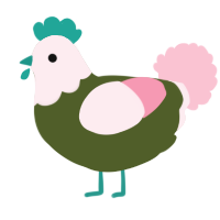 A olive and rose chicken with a head pattern