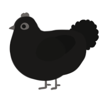 A sable and black chicken