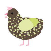 A bark and lemon chicken with a speckle pattern