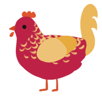 A crimson and honey chicken with a half-lace pattern