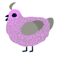 A lavender and ash chicken with a double-lace pattern
