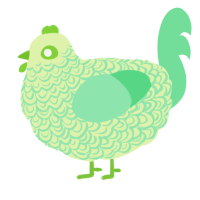 A apple and spring chicken with a double-lace pattern