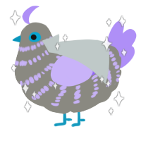 A ash and lilac chicken with a bar pattern