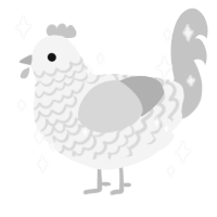 A white and silver chicken with a lace pattern