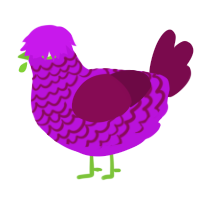 A amethyst and wine chicken with a lace pattern