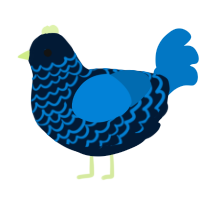 A tumblr and sapphire chicken with a lace pattern