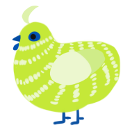 A lime and apple chicken with a bar pattern