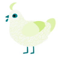 A white and apple chicken with a double-lace pattern