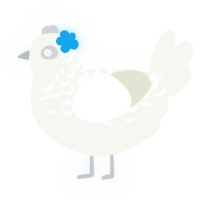 A white chicken with a half-lace pattern