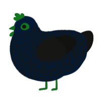 A tumblr and black chicken with a double-lace pattern
