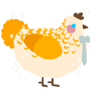 A cream and gold chicken with a half-lace pattern