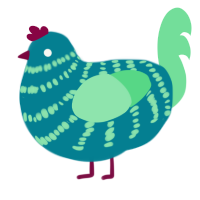 A sea and spring chicken with a bar pattern