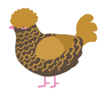 fish market turd, a bark and gold chicken with a lace pattern