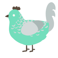 Satellite Galaxy, a mint and silver chicken with a half-lace pattern