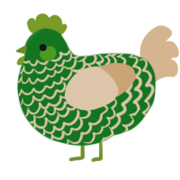 (unnamed), a leaf and beige chicken with a lace pattern