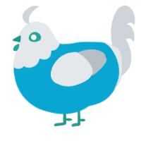 GetInto Hypnosis Mic, a cerulean and mist chicken with a head pattern