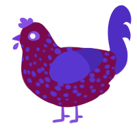 (unnamed), a wine and indigo chicken with a speckle pattern