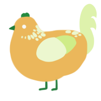A honey and apple chicken with a neck-speckle pattern