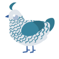 A silver and sea chicken with a lace pattern