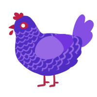 ultraviolet, a indigo and blurple chicken with a lace pattern