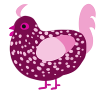 Pomegranate, a wine and pink chicken with a speckle pattern