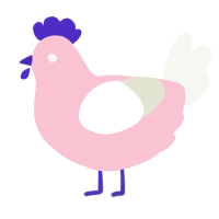 Cherry Leaves, a rose and white chicken