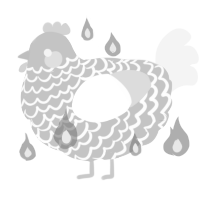 A silver and white chicken with a lace pattern