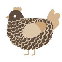 A bark and beige chicken with a lace pattern