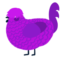 Paulia, a amethyst and violet chicken with a lace pattern
