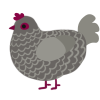 A grey and ash chicken with a lace pattern