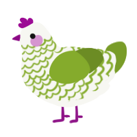 (unnamed), a white and chartreuse chicken with a lace pattern