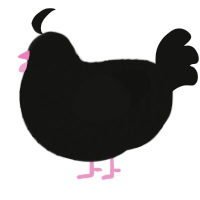 FOR GOTHAM, a black chicken with a lace pattern