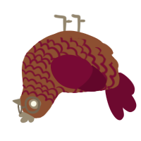 Sniper, a russet and maroon chicken with a lace pattern