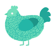 Sea Water, a mint and turquoise chicken with a double-lace pattern
