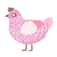 Choco Dipped, a pink and rose chicken with a lace pattern