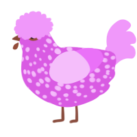 (unnamed), a orchid and lavender chicken with a speckle pattern