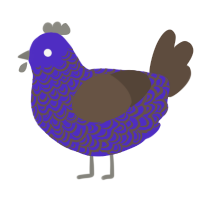 (unnamed), a indigo and bark chicken with a double-lace pattern