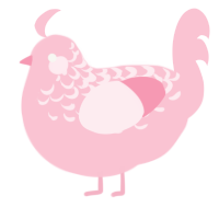 A rose chicken with a half-lace pattern