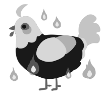 The Nightmare, a sable and silver chicken with a head pattern