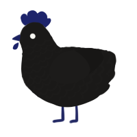 Almost Void, a sable chicken with a lace pattern