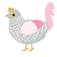 Silverine, a silver and rose chicken with a lace pattern