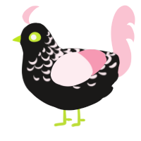 (unnamed), a sable and rose chicken with a half-lace pattern