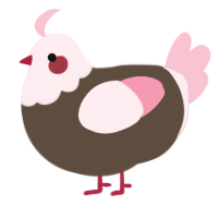 A bark and rose chicken with a head pattern