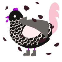 My Immortal, a black and rose chicken with a lace pattern