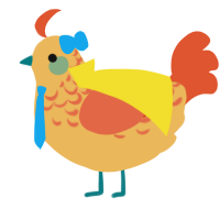 Athena Cykes, a honey and vermilion chicken with a half-lace pattern