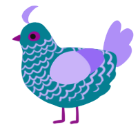Blooberry, a sea and lilac chicken with a lace pattern