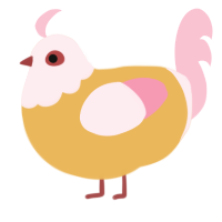A honey and rose chicken with a head pattern