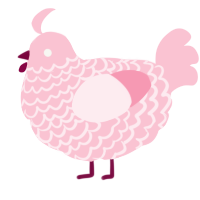 A rose chicken with a lace pattern